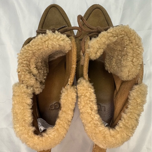 UGG Analise Lace Up Booties Women’s 10 Chestnut Brown Heeled Sheepskin Lined - Picture 13 of 13